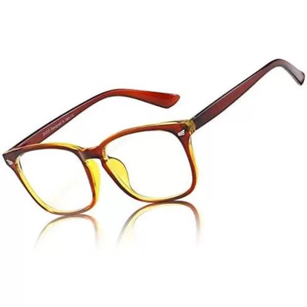 DUCO Blue Light Glasses for Men Women Blue Ray Blocking Glasses Computer Glasses for Teens Non prescription Eyeglasses 5201Brown