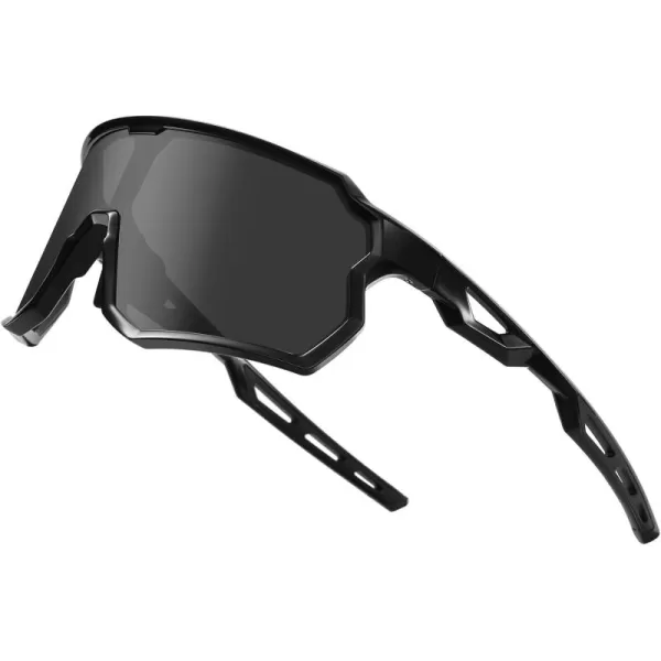 DUCO Cycling Sunglasses Men Women Polarized Sports Sunglasses TR90 Baseball Fishing Sun glasses uv 400 Protection 0035Black Frame Gray Lens