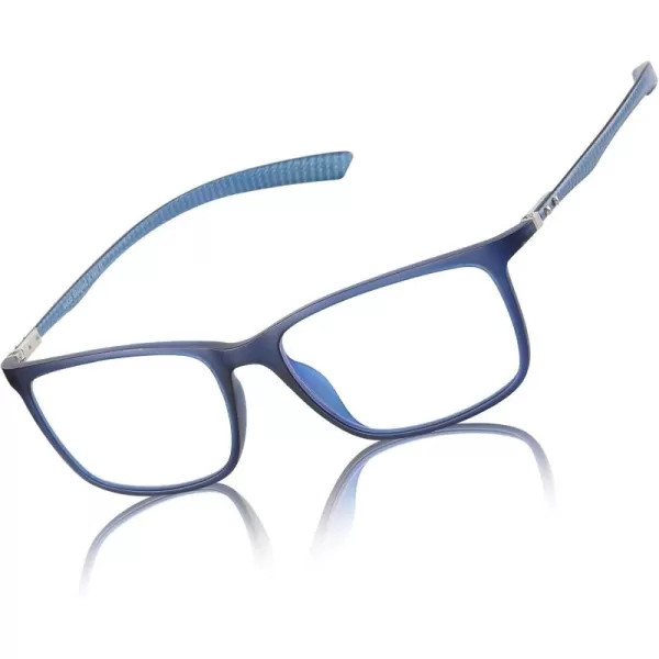 DUCO Luxury Carbon Fiber Temple Eyewear Blue Light Blocking Glasses for Men and Women Glasses for Computer Eye Strain5220 Blue Frame Blue Temple