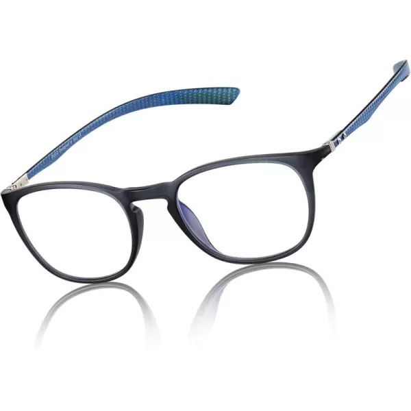 DUCO Luxury Carbon Fiber Temple Eyewear Blue Light Blocking Glasses for Men and Women Glasses for Computer Eye Strain5222 Black Frame Blue Temple