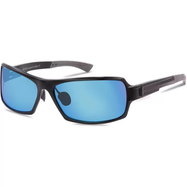 DUCO Mens Sports Style Polarized Sunglasses Carbon Fiber Unbreakable Frame X6 9019 Blue
