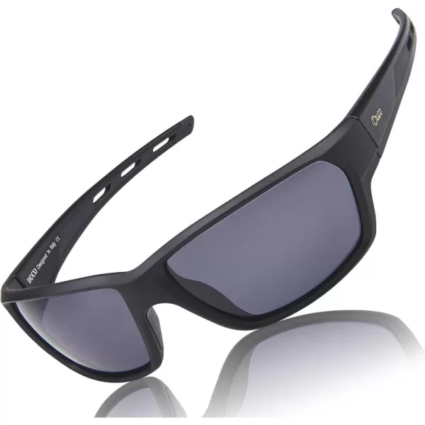 DUCO Polarized Sports Sunglasses for Men Women UV400 Protection Sun Glasses for Cycling Fishing Driving Hiking Golf 6201Black