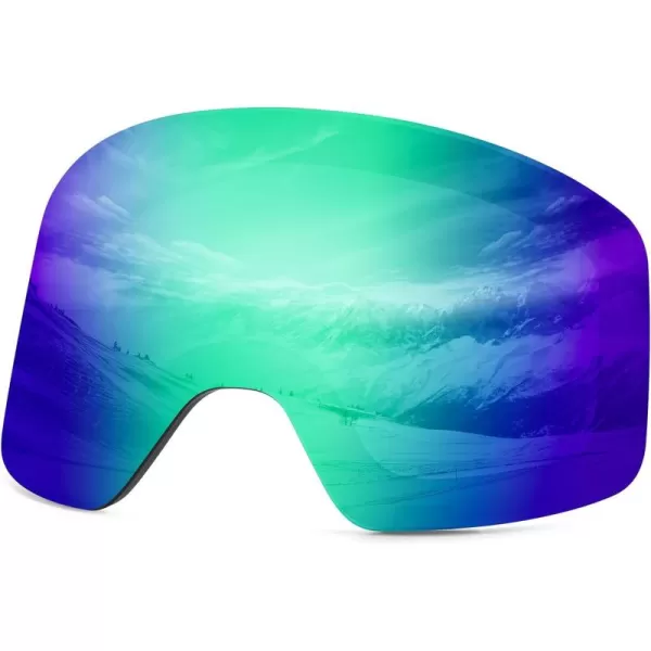 DUCO Ski Goggles Snowboard for Men WomenOTG Lightweight Winter Snowmobile Snow Goggles AntiFog 100 UV Protection DCS001Revo Green Lens