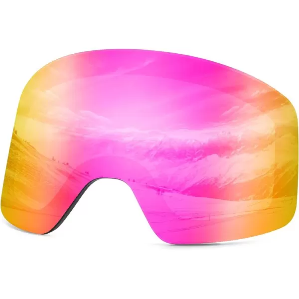 DUCO Ski Goggles Snowboard for Men WomenOTG Lightweight Winter Snowmobile Snow Goggles AntiFog 100 UV Protection DCS001Revo Pink Lens