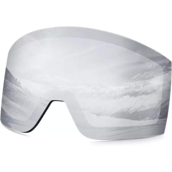 DUCO Ski Goggles with Magnetic Lens for Snowboard AntiFog UV400 Protection Over Glasses OTG Snow Sports Goggles DCS002Revo Silver Lens