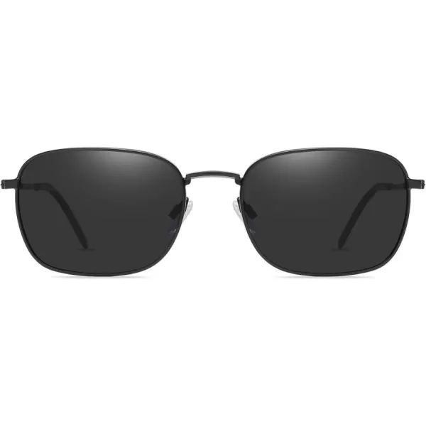 DUCO Square Sunglasses for Men Women Polarized Driving Sun Glasses UV400 Protection Retro Shades DC3038Matte Black Frame Gray Lens
