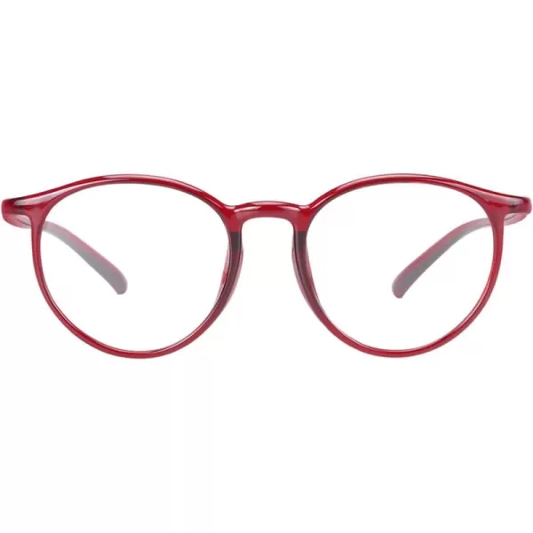 DUCO Superlight Blue Light Blocking Computer Reading and Gaming Eyewear GlassesAnti Blue Light 100 UV Protection 305Transparent Wine Red