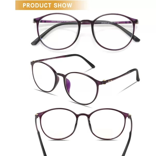 DUCO Blue Light Blocking Computer Glasses Anti UV Eye Strain Reading Video Eyewear Glasses DC5211Purple