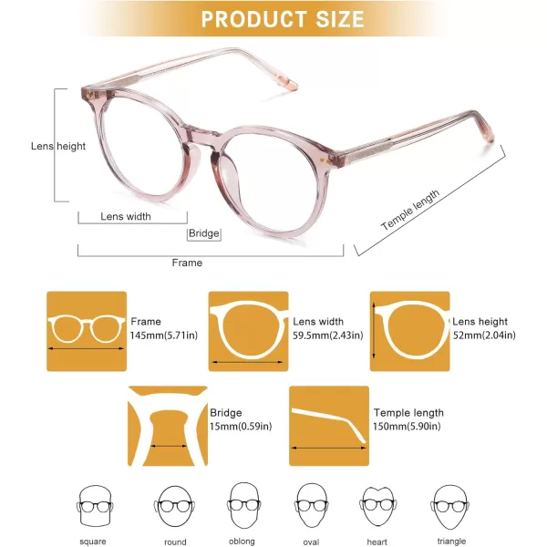 DUCO Blue Light Glasses for Men Women Blue Ray Blocking Glasses Computer Gaming Glasses Retro Round Eyeglasses Frame 5217Brown
