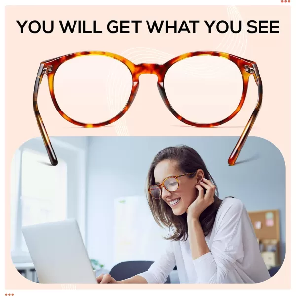 DUCO Blue Light Glasses for Women Men Computer Gaming Glasses for Teens Anti Eyestrain Reading Eyeglasses 1230Brown Tortoise