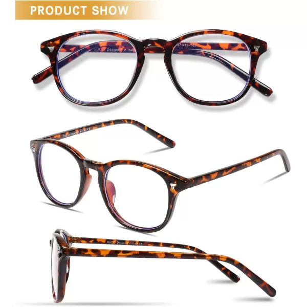DUCO Blue Light Glasses for Women Men Computer Gaming Glasses for Teens Anti Eyestrain Reading Eyeglasses 1230Tortoise