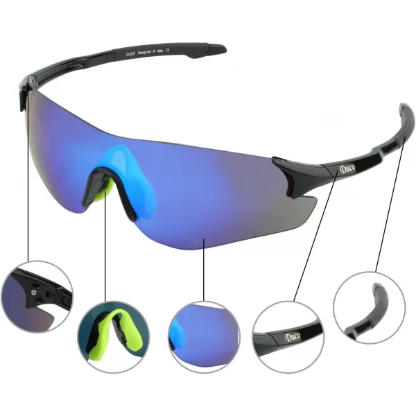 DUCO Cycling Glasses Sports Sunglasses for Men TR90 Frame UV400 Protection Lens 0029