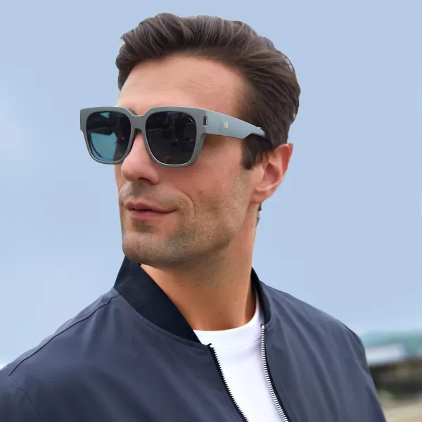 DUCO Fit Over Sunglasses Wraparound Sunglasses Polarized Over Glasses Sunglasses For Men Women UV Protection DC8970Gun Grey Frame Grey Lens