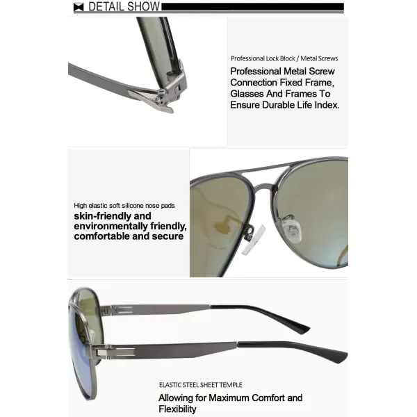 DUCO Premium Flexible Aviator Style Polarized Sunglasses 100 UV protection 3028