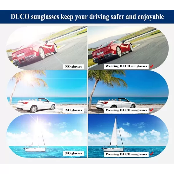 DUCO Premium Flexible Aviator Style Polarized Sunglasses 100 UV protection 3028