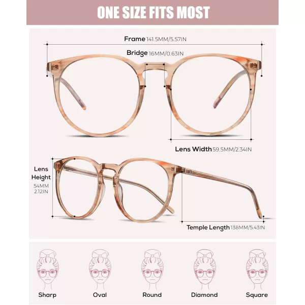 DUCO Retro Round Blue Light Glasses For Men Women Blue Ray Blocking Glasses Computer Gaming Glasses Nylon Lens Acetate Frame Brown 8301Brown