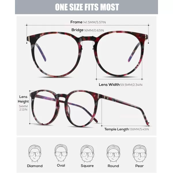 DUCO Retro Round Blue Light Glasses For Men Women Blue Ray Blocking Glasses Computer Gaming Glasses Nylon Lens Acetate Frame Brown 8301Colorful