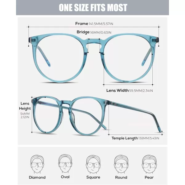 DUCO Retro Round Blue Light Glasses For Men Women Blue Ray Blocking Glasses Computer Gaming Glasses Nylon Lens Acetate Frame Brown 8301Green