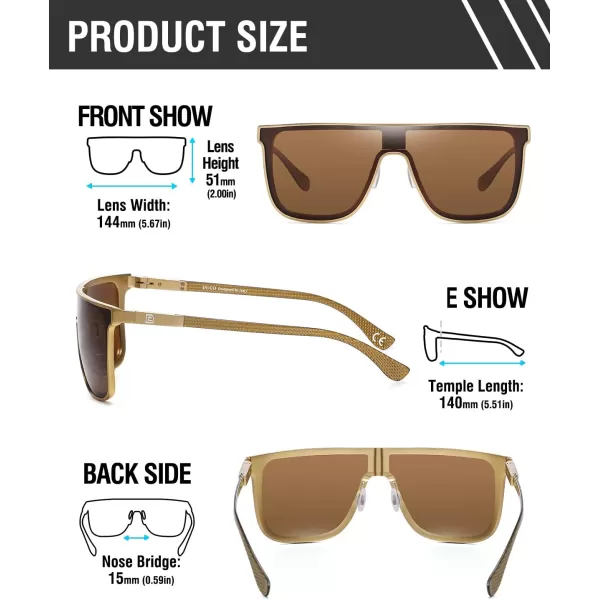 DUCO Trendy Square Sunglasses for Men Women Flat Top Shield Shades Oversized Carbon Fiber Polarized Sun Glasses DC8209