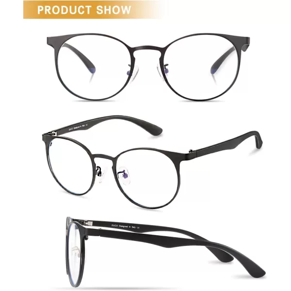 DUCO Unisex Anti Eyestrain Blue Light Blocking Glasses Anti Blue Ray Computer Reading Gaming Glasses DC308Black