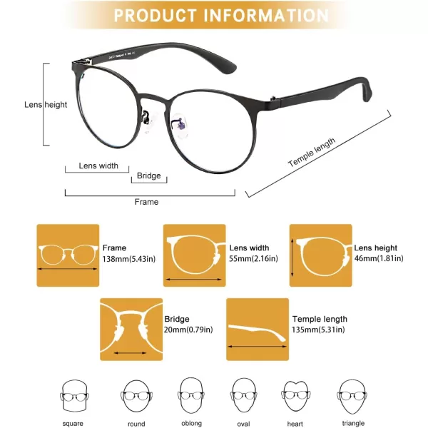DUCO Unisex Anti Eyestrain Blue Light Blocking Glasses Anti Blue Ray Computer Reading Gaming Glasses DC308Black