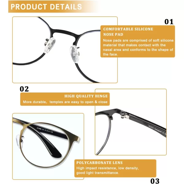 DUCO Unisex Anti Eyestrain Blue Light Blocking Glasses Anti Blue Ray Computer Reading Gaming Glasses DC308Bronze