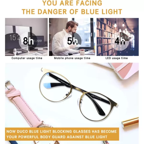 DUCO Unisex Anti Eyestrain Blue Light Blocking Glasses Anti Blue Ray Computer Reading Gaming Glasses DC308Bronze