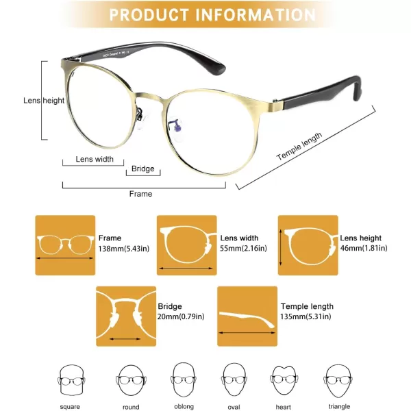 DUCO Unisex Anti Eyestrain Blue Light Blocking Glasses Anti Blue Ray Computer Reading Gaming Glasses DC308Bronze