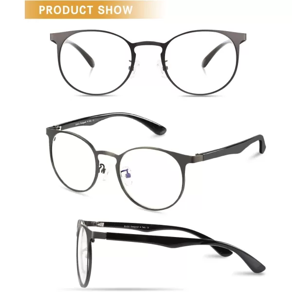 DUCO Unisex Anti Eyestrain Blue Light Blocking Glasses Anti Blue Ray Computer Reading Gaming Glasses DC308Gunmetal