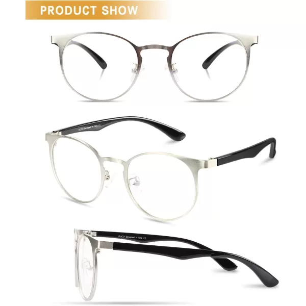 DUCO Unisex Anti Eyestrain Blue Light Blocking Glasses Anti Blue Ray Computer Reading Gaming Glasses DC308Silver