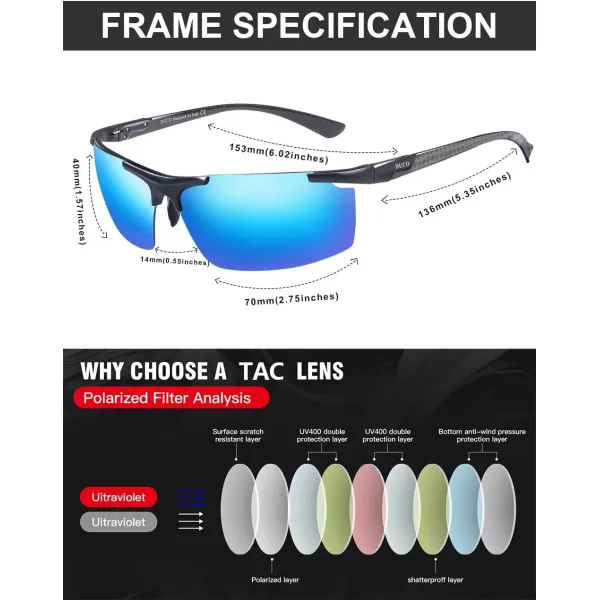 Duco Polarized Sunglasses for Men Sports Sun Glasses Driving Shades 100 UV Protection 8207