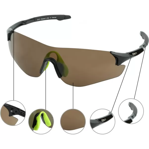 Duco Rimless Sports Sunglasses for Golf Cycling TR90 Superlight Temple with Adjustable Nose Pad 0029