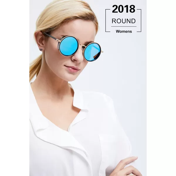 Duco Womens Polarized Sunglasses Round Design UV Protection Lens W004