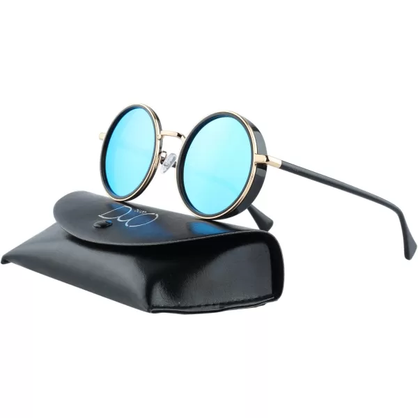 Duco Womens Polarized Sunglasses Round Design UV Protection Lens W004
