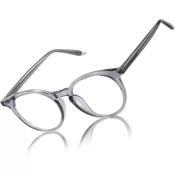 DUCO Blue Light Glasses for Men Women Blue Ray Blocking Glasses Computer Gaming Glasses Retro Round Eyeglasses Frame 5217Grey