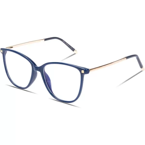DUCO Blue Light Glasses for Women Men Blue Ray Blocking Glasses Computer Glasses for Teens Blue Retro Square Eyeglasses Frame Non prescription 5209