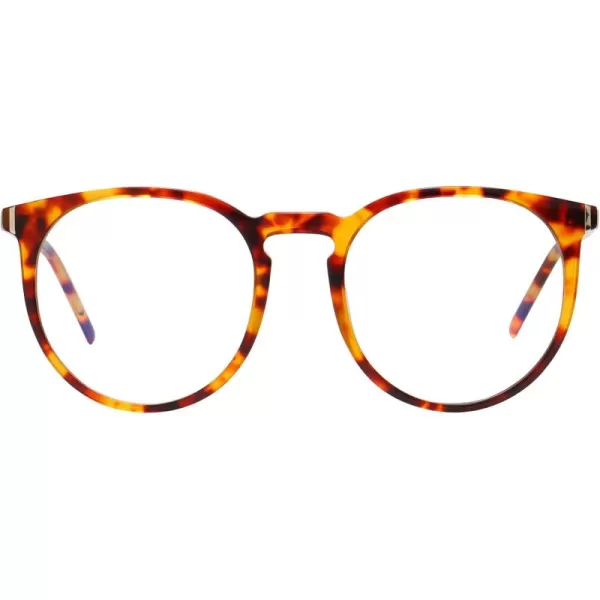 DUCO Retro Round Blue Light Glasses For Men Women Blue Ray Blocking Glasses Computer Gaming Glasses Nylon Lens Acetate Frame Brown 8301Brown Tortoise