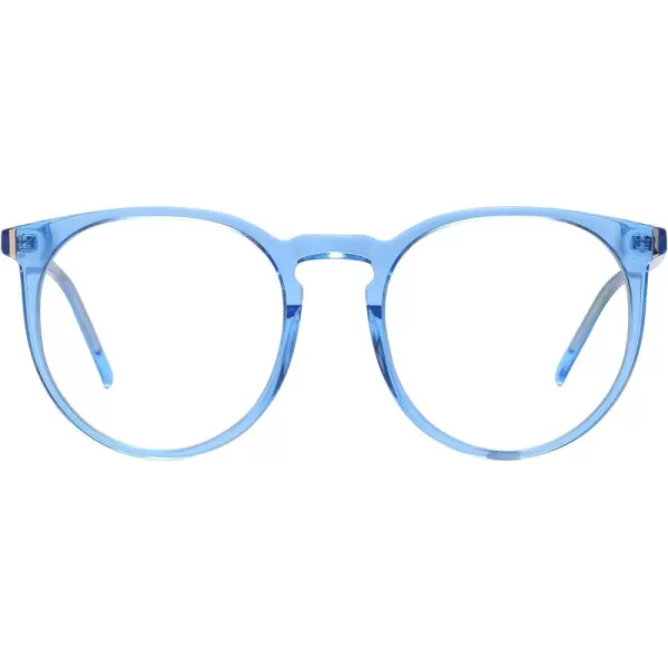 DUCO Retro Round Blue Light Glasses For Men Women Blue Ray Blocking Glasses Computer Gaming Glasses Nylon Lens Acetate Frame Brown 8301Transparent Blue