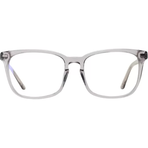 DUCO Retro Square Blue Light Glasses For Men Blue Ray Blocking Glasses Computer Gaming Glasses Nylon Lens Acetate Frame Black 8302Transparent Grey