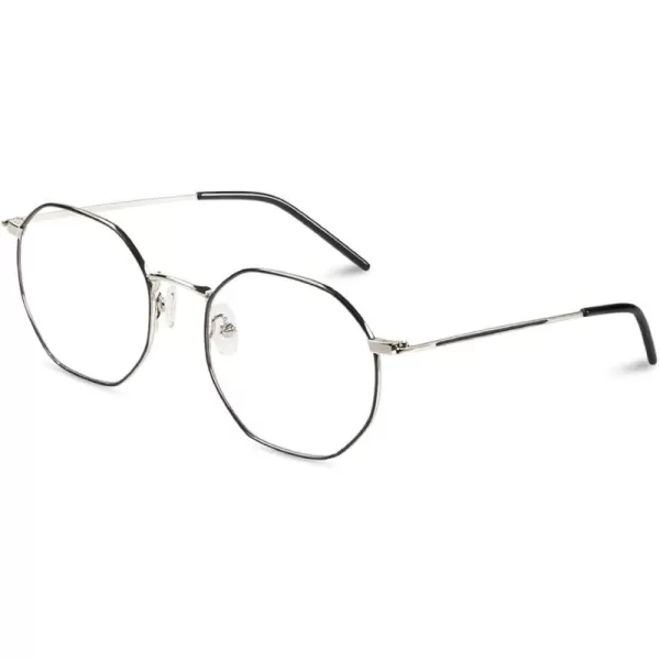 DUCO Small Round Blue Light Glasses For Women Men Blue Ray Blocking Glasses 8215309silver