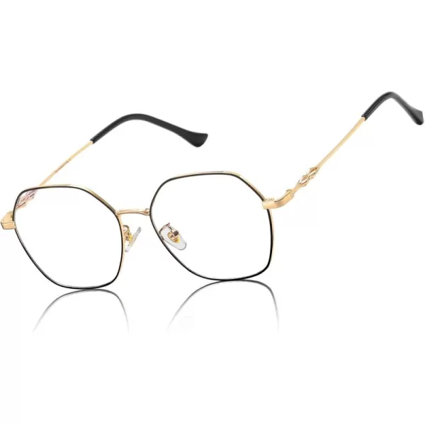 DUCO Small Round Blue Light Glasses For Women Men Blue Ray Blocking Glasses 82158216black Gold