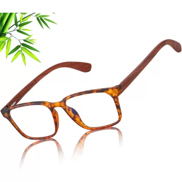 DUCO Wooden Computer Blue Light Blocking Glasses for Men Women Reading Gaming TV Phones U400 LensDC5212C3 Tortoise