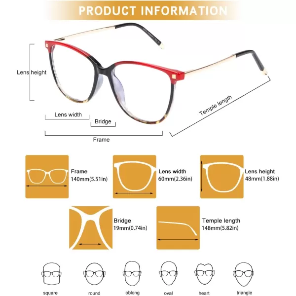 DUCO Blue Light Blocking GlassesReduce Eye Strain and Fatigue Gaming Glasses Blue Blockers Computer Reading Glasses DC5209Red Tortoise