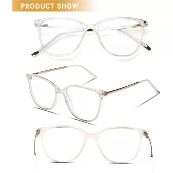 DUCO Blue Light Blocking GlassesReduce Eye Strain and Fatigue Gaming Glasses Blue Blockers Computer Reading Glasses DC5209Transparent