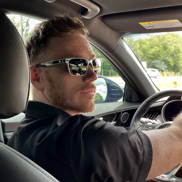 DUCO Rectangular Polarized Sunglasses for Men Vintage Sun Glasses Driving Fishing Golf UV protection Shades 8207Gunmetal Frame Grey Lens