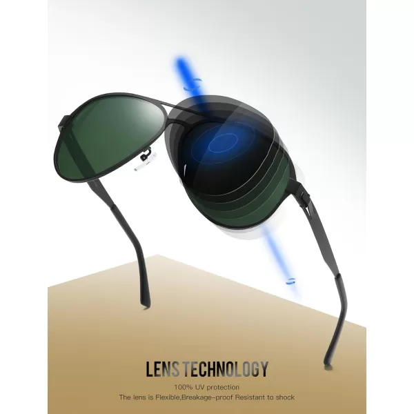 Duco Pilot Premium Military Style Sunglasses for Men 100 UV Protection Polarized 3028