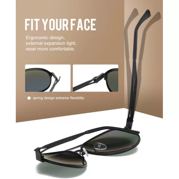 Duco Pilot Premium Military Style Sunglasses for Men 100 UV Protection Polarized 3028