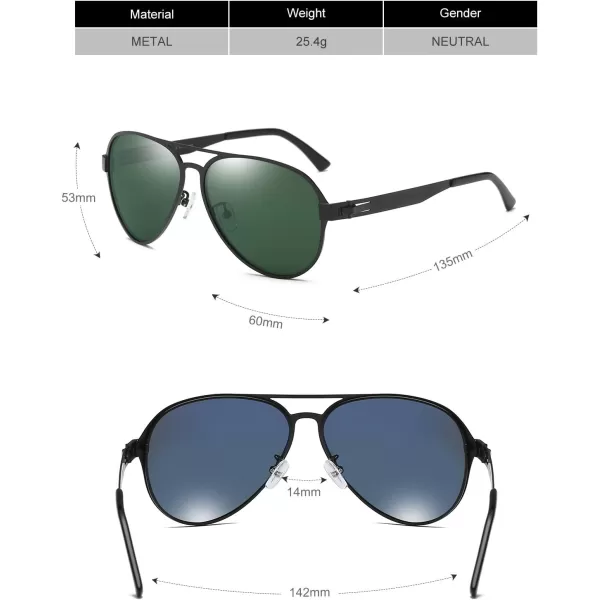 Duco Pilot Premium Military Style Sunglasses for Men 100 UV Protection Polarized 3028
