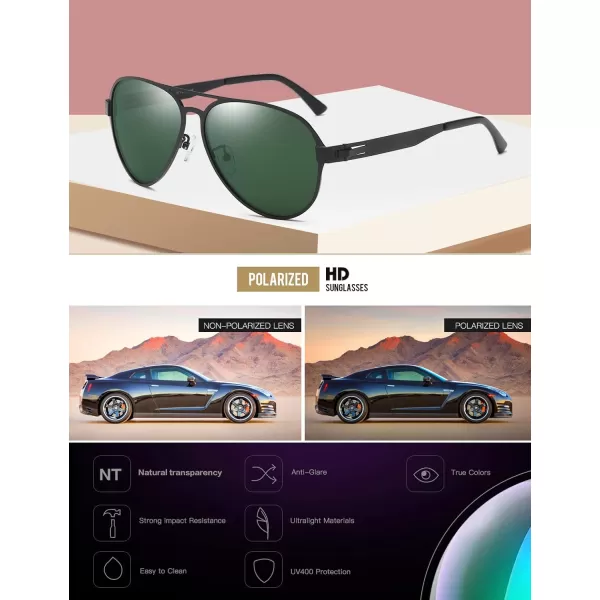 Duco Pilot Premium Military Style Sunglasses for Men 100 UV Protection Polarized 3028