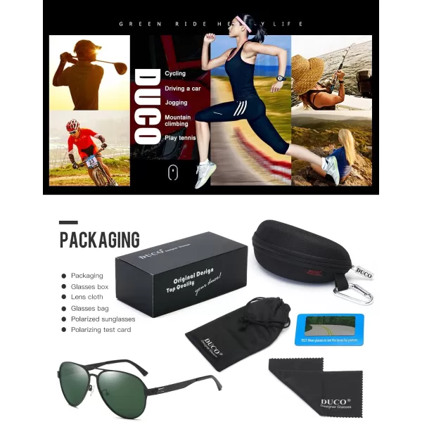 Duco Pilot Premium Military Style Sunglasses for Men 100 UV Protection Polarized 3028